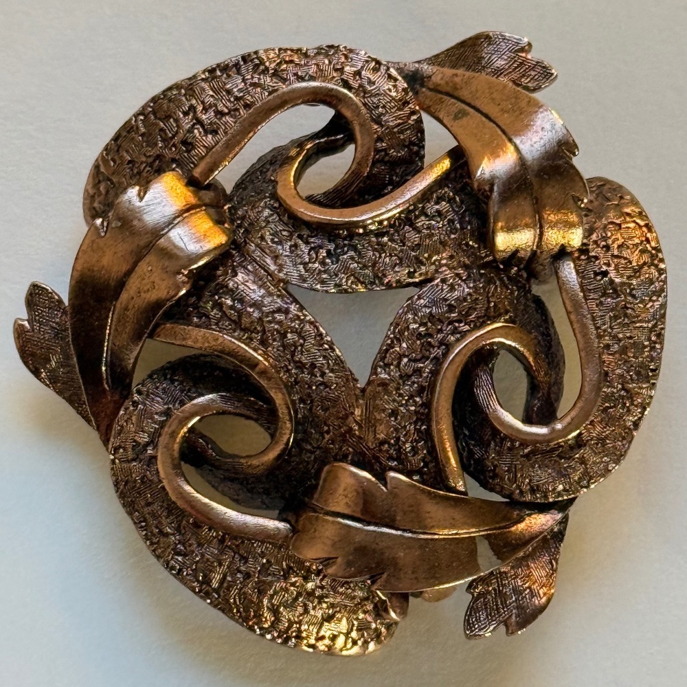 VINTAGE TORTOLANI Brooch Decorative Copper